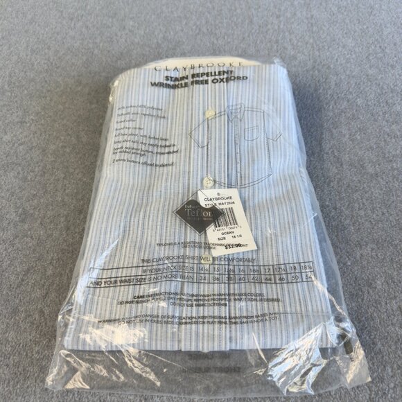 Claybrooke Men’s 16.5 Short Sleeve Oxford Shirt – Wrinkle Free Stain Repellent T - Picture 9 of 14